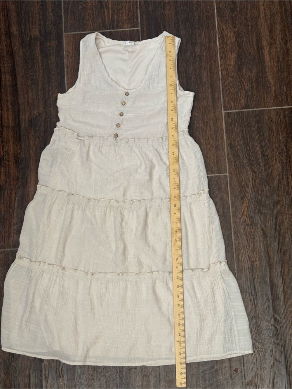 NAÏF lined tiered ivory rayon sundress - Picture 15 of 15